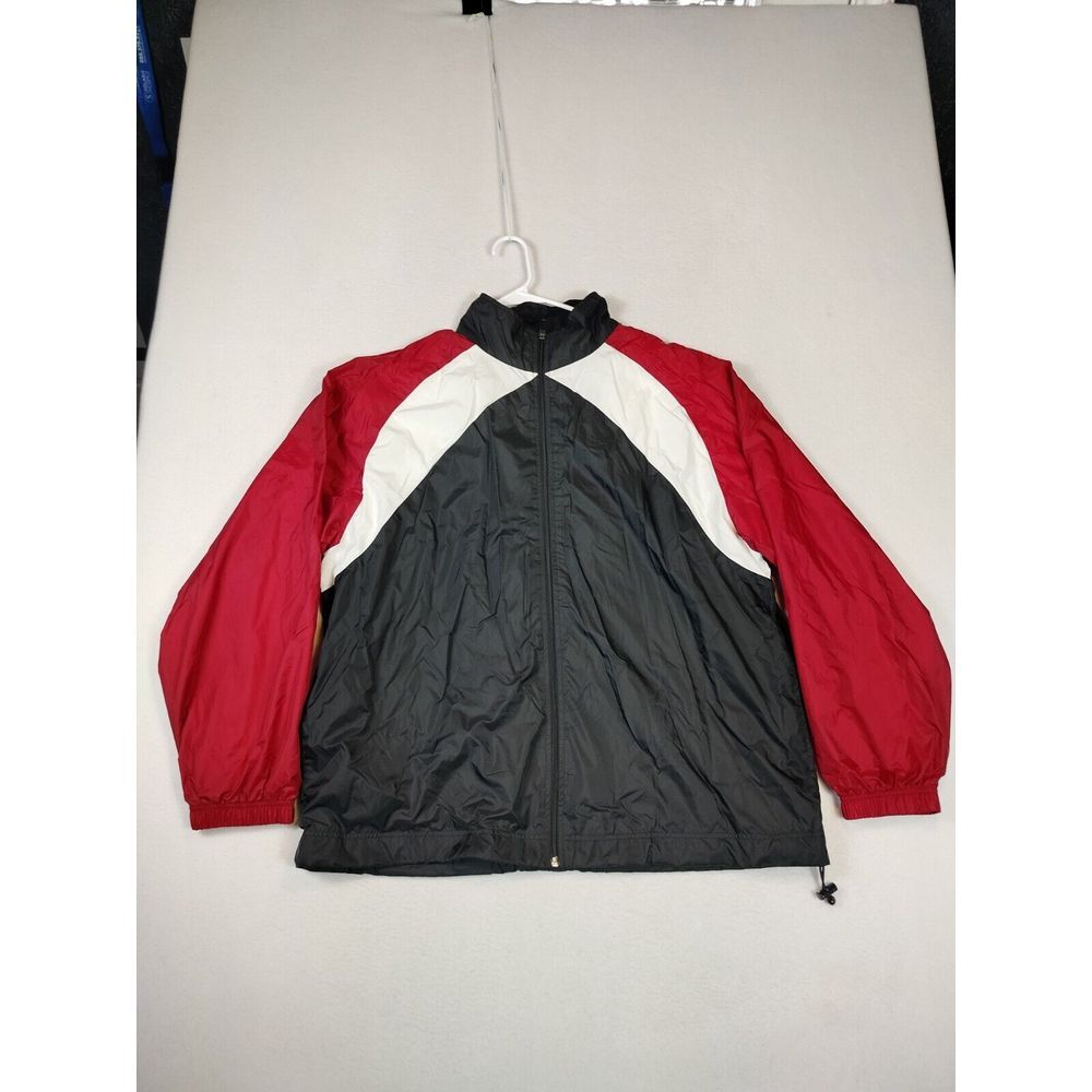 Graphite Sport Windbreaker Jacket Mens XL Red Black Athletic‎ Athleisure Active